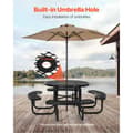 Miniatyrbillede 5 af 11: Picnic Bord, Vejrbestandigt Stål Terrasse Spisestue Møbelsæt, Udendørs Robust Møbeldesign
