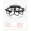 Miniatyrbillede 8 af 11: Picnic Bord, Vejrbestandigt Stål Terrasse Spisestue Møbelsæt, Udendørs Robust Møbeldesign