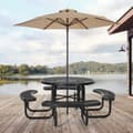Miniatyrbillede 9 af 11: Picnic Bord, Vejrbestandigt Stål Terrasse Spisestue Møbelsæt, Udendørs Robust Møbeldesign
