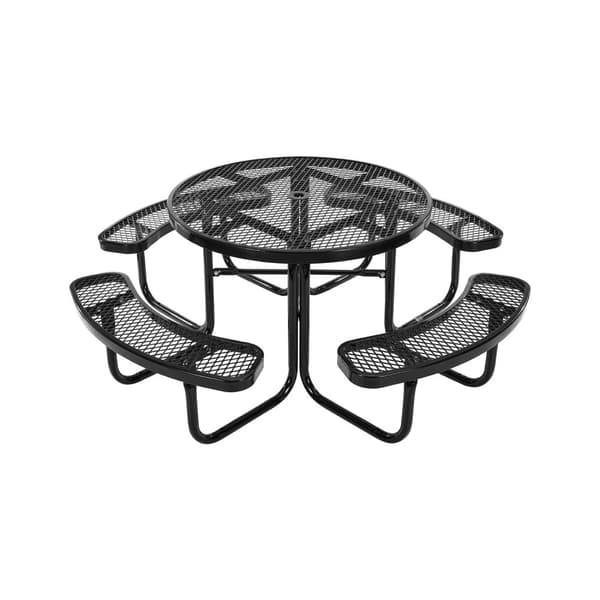 Picnic Bord, Vejrbestandigt Stål Terrasse Spisestue Møbelsæt, Udendørs Robust Møbeldesign