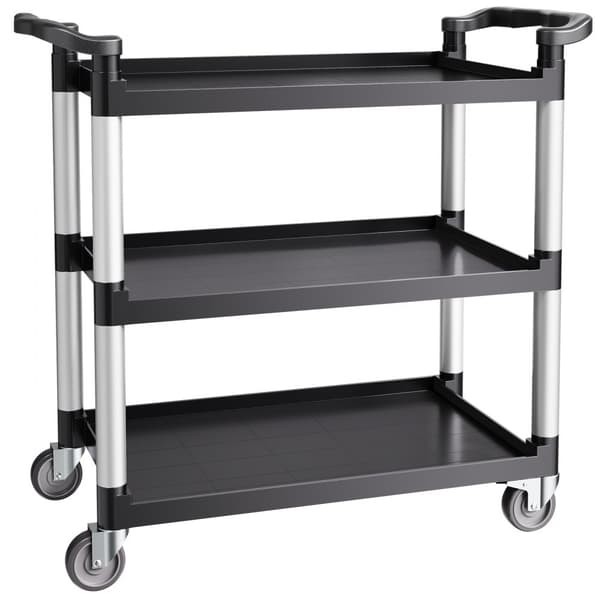 Raskas tehtävä Utility Cart, 500 lbs Kapasiteetti, 3-kerroksinen huoltokärry, pyörillä