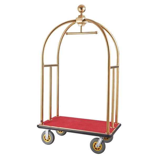 Hotelli Matkalaukkukärry 1500 LBS, Ruostumaton Teräs Bellman's Cart, Kaarevat Pystytuet