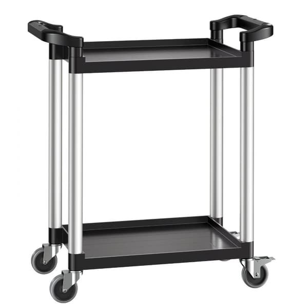 Robust arbejdsvogn, Utility Cart 300 lbs, 2-etagers servicevogn med hjul, høj kapacitet