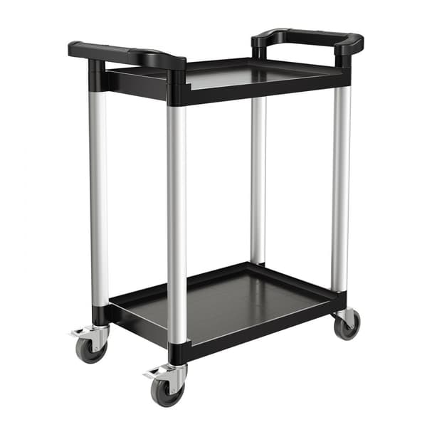 Robust arbejdsvogn, Utility Cart 300 lbs, 2-etagers servicevogn med hjul, høj kapacitet