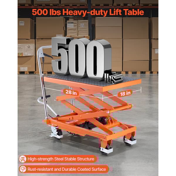 Hydraulinen Nostopöytä 120cm, Kaksisaksinen Nostovaunu 226.8 kg, Liukumaton Tyyny