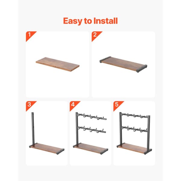Kaffekrus holder, Bordplade 16-Kroger Kopstativ, Med Træ Opbevaringsbase
