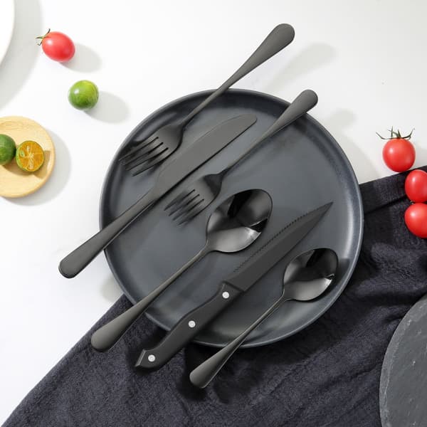 Silverbestick Set, 48-delar i Rostfritt Stål, Måltidsbestick för 8 Personer