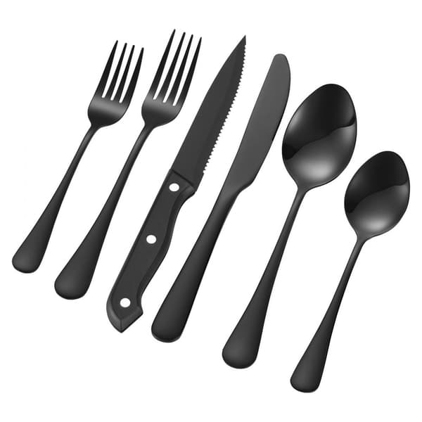 Silverbestick Set, 48-delar i Rostfritt Stål, Måltidsbestick för 8 Personer