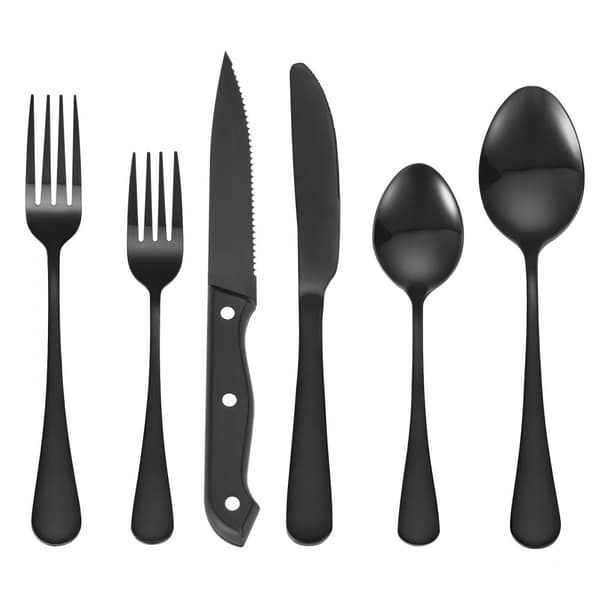 Silverbestick Set, 48-delar i Rostfritt Stål, Måltidsbestick för 8 Personer