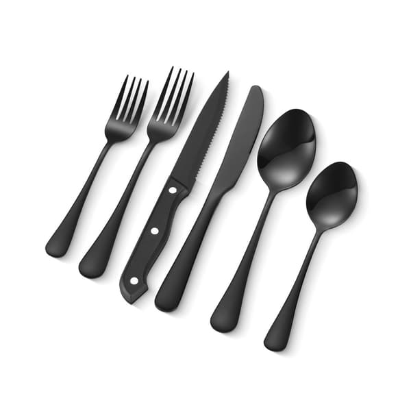 Silverbestick Set, 48-delar i Rostfritt Stål, Måltidsbestick för 8 Personer