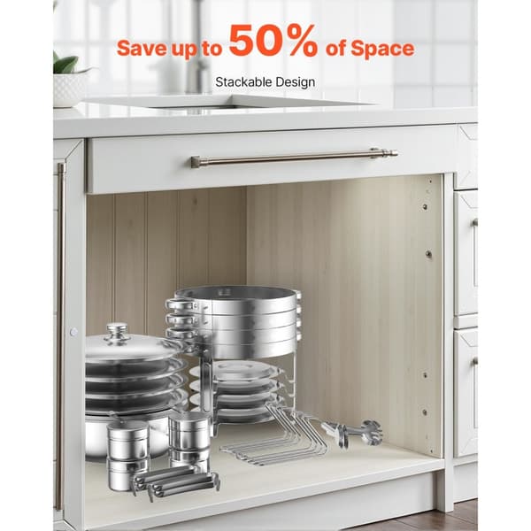 5 Qt Rundt Chafing Fad, 4-pak Buffet Sæt, Fuld størrelse Pan, Rustfrit stål