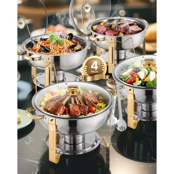 Pyöreä Hankauslautaspöytäsarja 4 Pack, 5 Qt Täysikokoinen, Ruostumaton Teräs