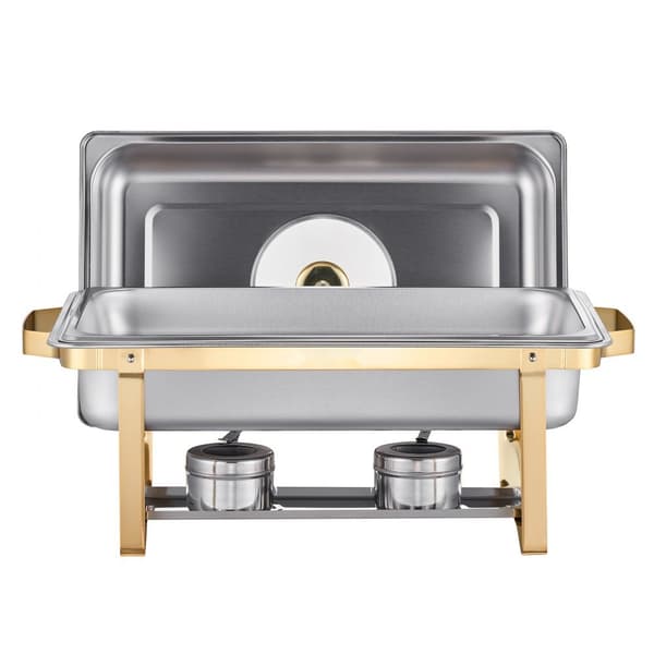 8 Qt 4 Pack Suorakulmainen Buffet-astia, Täysikokoinen, Ruostumaton Teräs, Hankauskestävä