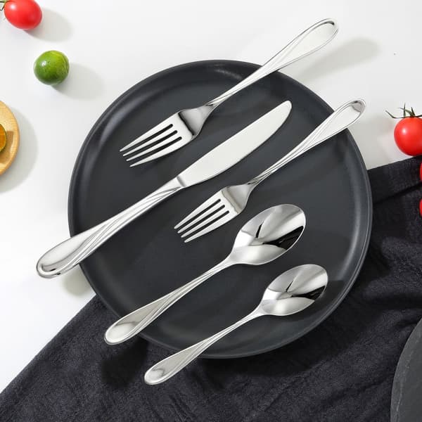 45-delars silverbestickset, rostfritt stål, service för 8 personer, lyxigt och hållbart design