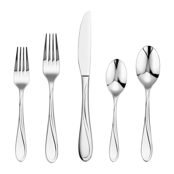45-delars silverbestickset, rostfritt stål, service för 8 personer, lyxigt och hållbart design