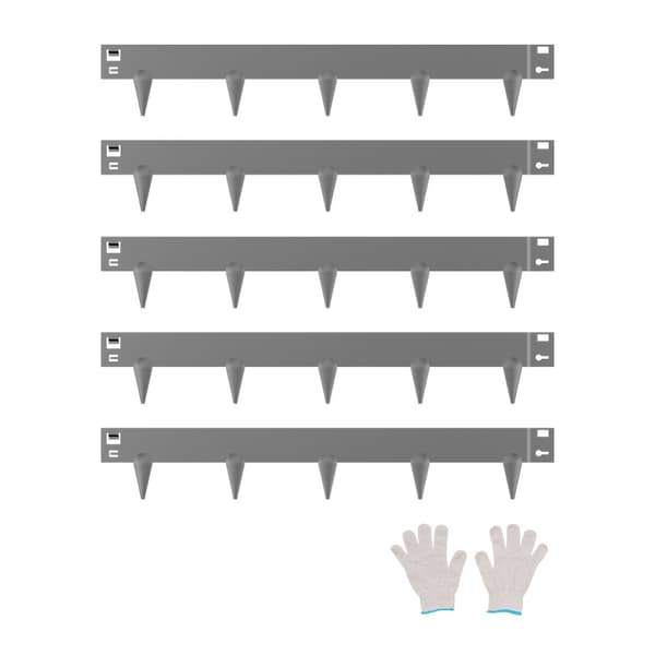 Landskapskant i stål, 5-pack 39x3 tum, Rostbeständig, Mörkgrå, Idealisk för trädgårdar