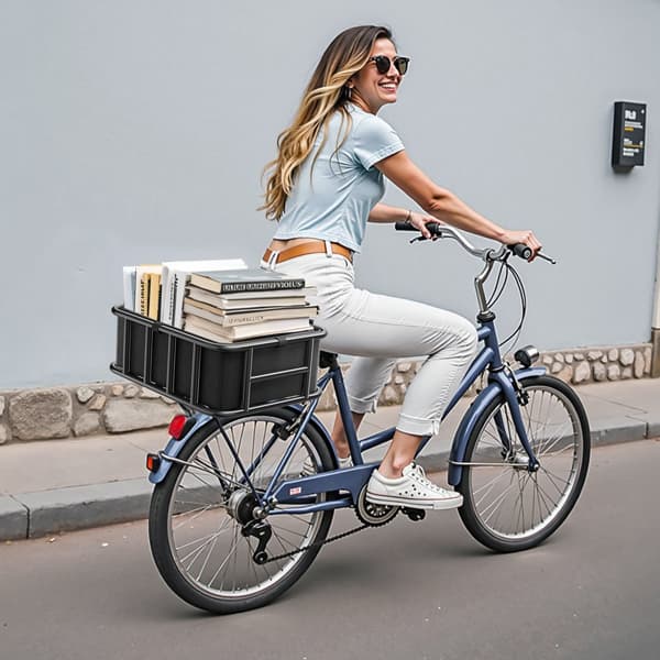 Bakre Cykelkorg, Medium Cykelkorg, med Cargo Net & Regntätt Överdrag, Liner-funktion