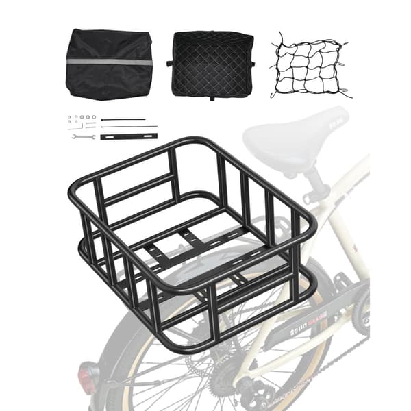 Bakre Cykelkorg, Medium Cykelkorg, med Cargo Net & Regntätt Överdrag, Liner-funktion