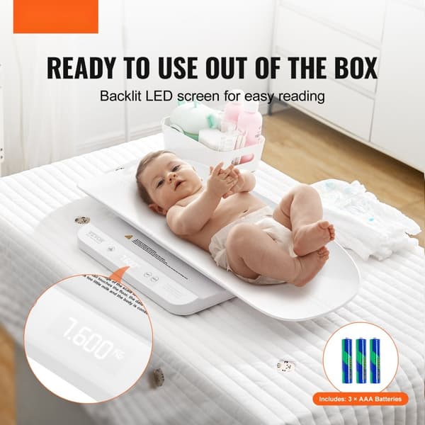 Spädbarnsvåg Babyvåg, med Hold & Tare-funktion, 5 Mätvärdesenheter, Maxkapacitet 66 LBS