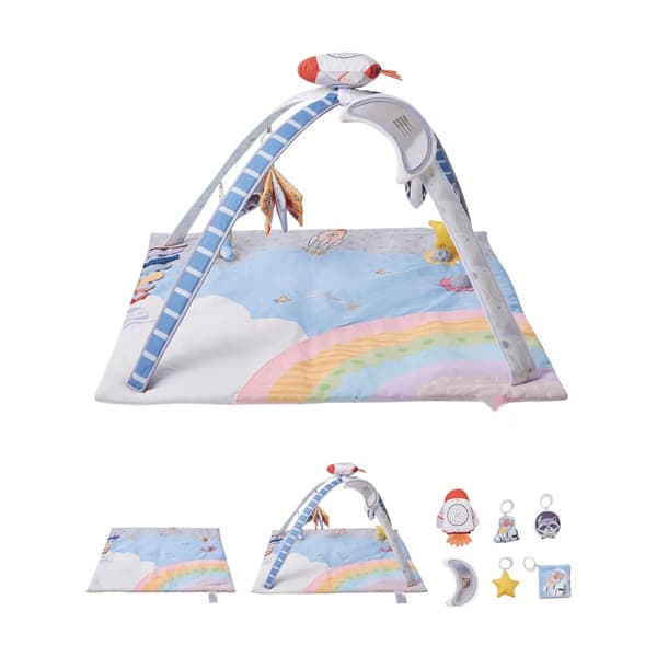 Baby Lege Gym Måtte, Mavetid Aktivitetsmåtte, 6 Sanselegetøj, 35,0 x 35,0