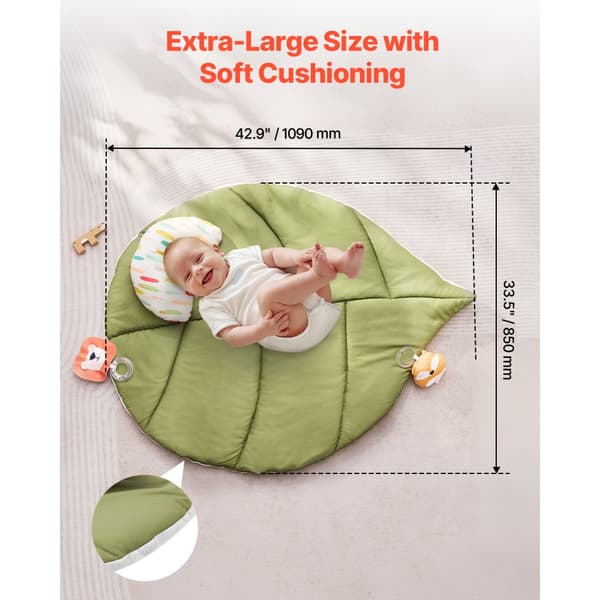 Babylegemåtte, Mavetid Aktivitetsmåtte, 109cm x 85cm, med 6 sansetøjsstykker