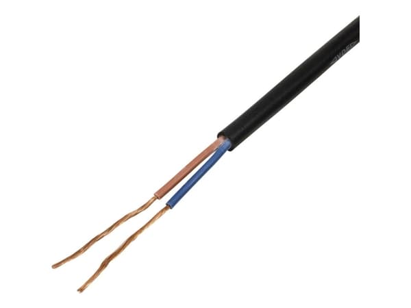 TRU COMPONENTS TC-13389168 Gummikabel H05RN-F 2 x 1 mm² Sort 50 m