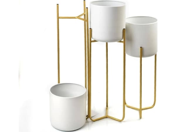 Mondex Swen Hvit 77 cm plantestativ med lokk