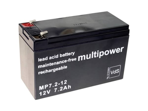 multipower MP7,2-12 Blybatteri 12 V 7.2 Ah Blyfleece (B x H x T) 65 x 102 x 151 mm Fladstik 4,8 mm Vedligeholdelsesfri, Lav selvafladning, VDS-certif