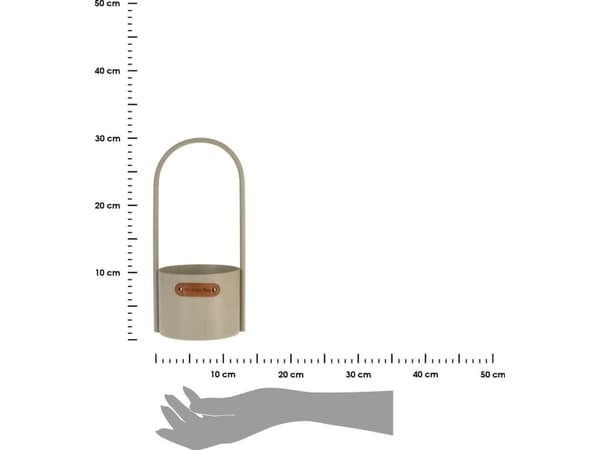 ProGarden Metal blomsterpotte beige 30x13 cm Blomsterpotte med håndtak
