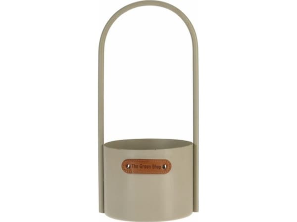 ProGarden Metal blomsterpotte beige 30x13 cm Blomsterpotte med håndtak