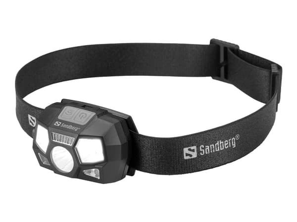 Sandberg Headlamp 5in1 Recharge Sensor, Headband flashlight, Black, Buttons, Motion sensor, LED, 75 lm, 200 lm