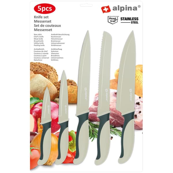 Alpina-rustfritstålknivsæt(grøn)