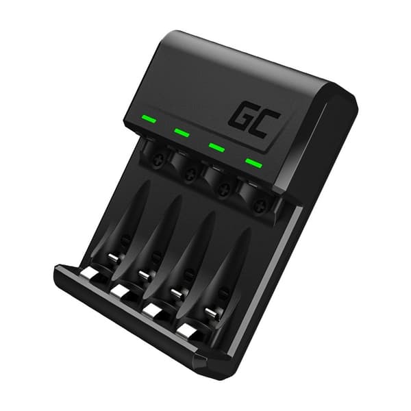 Green Cell GC VitalCharger Ni-MH AA and AAA battery charger with Micro USB and USB-C port musta