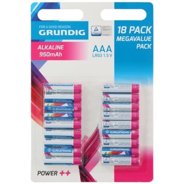 Grundig-AAA/R03alkaliparisto1,5V18kpl.