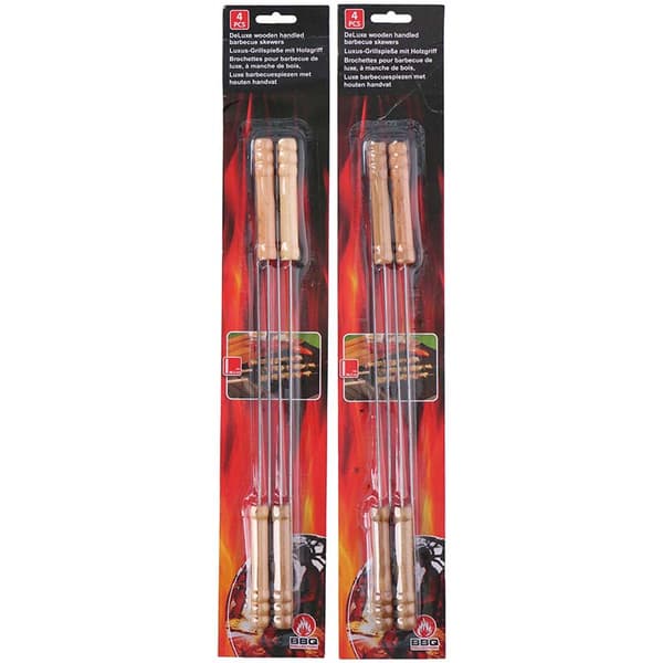 BBQ - skewers for skewers with a wooden handle, long 38 cm (4 pieces)