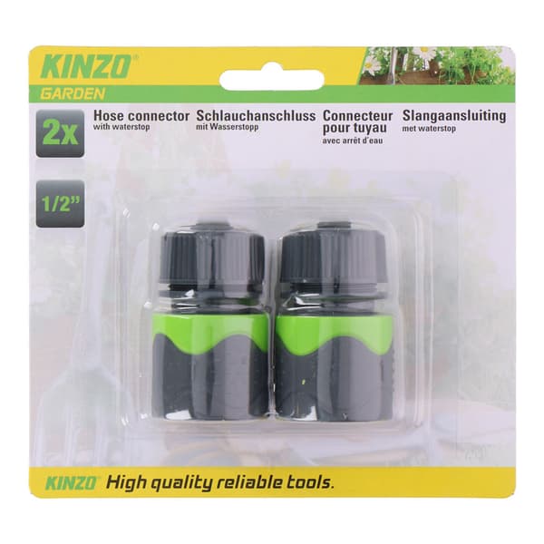 Kinzo-1/2"Haveslangeforbindelsessæt(2stk.)