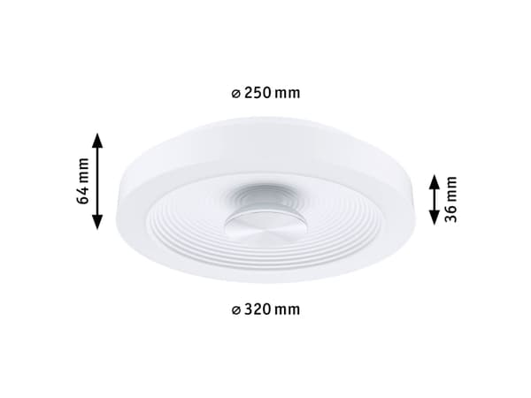 Paulmann PLM 71177, 1 lampor, LED, 3000 K, 2120 LM, IP44, Silver, Vit