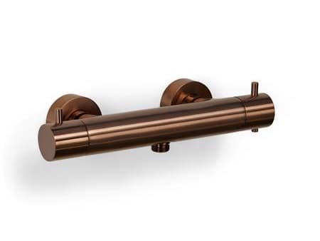BLUE LABEL Termostatblandare med 1/2" utlopp - inkl. kopplingar och rosetter - borstad brons
