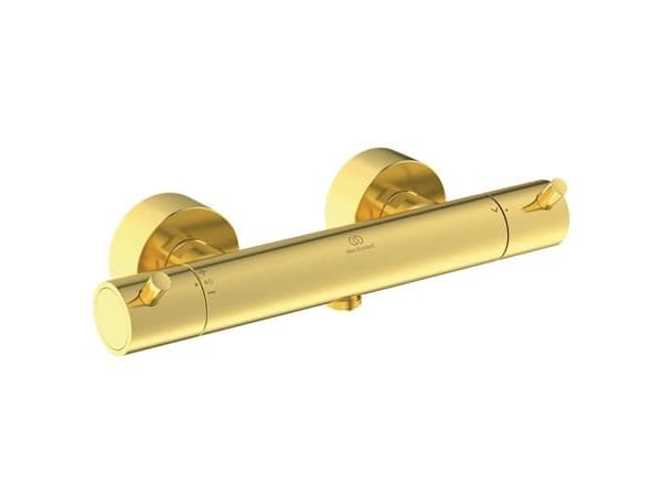 IDEAL STANDARD Ceratherm T125 - termostatarmatur 304x115x74 mm i brushed gold - Termostatfunktion, Vand og energibesparelser, Sikkerhedsstop, PVD