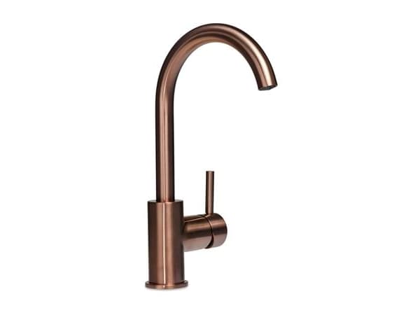 BLUE LABEL Etgrebs håndvaskarmatur uden bundventil - kold start funktion & 3/8" tilslutningsslanger - børstet bronze