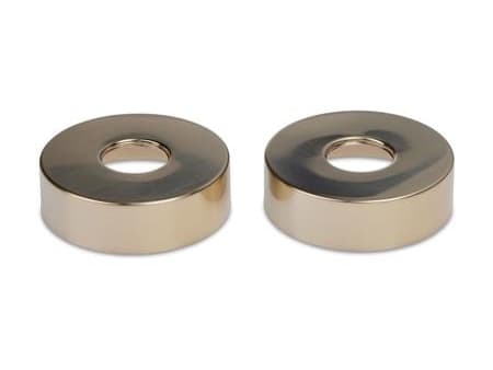 Blue Label-rosetter - borstat guld - diameter Ø74 mm - höjd 21 mm - levereras i set om 2.