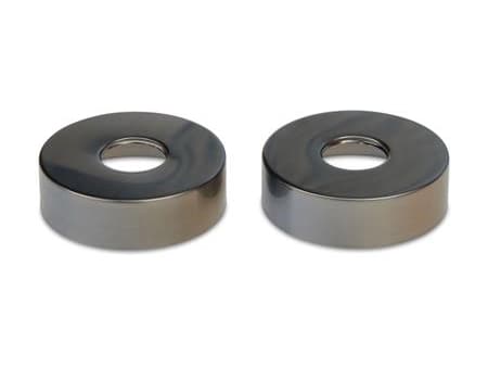 Blue Label rosetter - gun metal - diameter Ø74 mm - højde 21 mm - leveres i sæt af 2 stk.