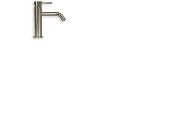 BLUE LABEL Etgrebs håndvaskarmatur uden bundventil - kold start funktion & 3/8" tilslutningsslanger - børstet nikkel