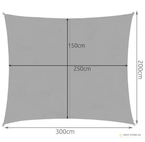 Solsejl 3x2m - grå Gardlov 23162