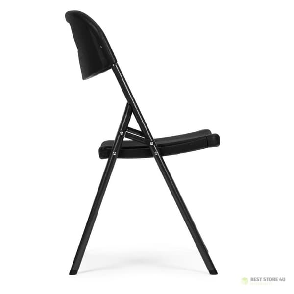taittotuolin setti, metallinen HDPE, musta, ModernHome