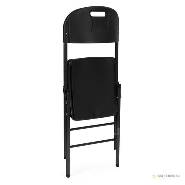 taittotuolin setti, metallinen HDPE, musta, ModernHome
