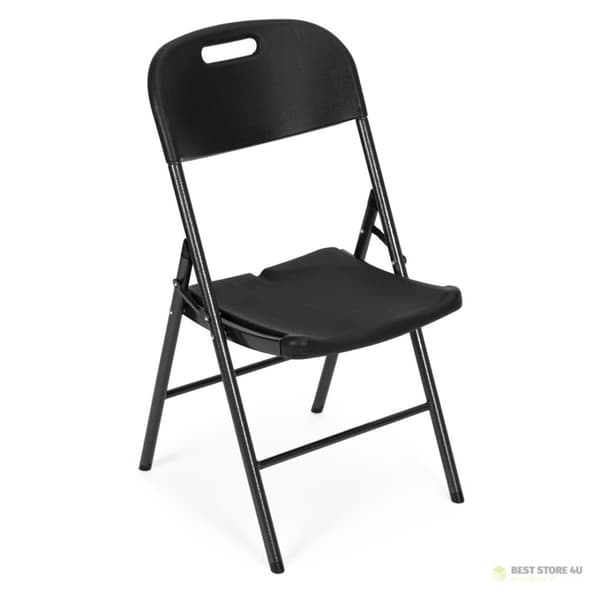 taittotuolin setti, metallinen HDPE, musta, ModernHome