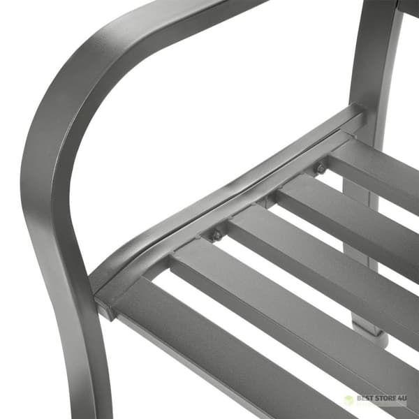 Avokärkinen puutarhapenkki selkänojalla, puistonpenkki terassille ja parvekkeelle, metallirakenne grafiitti