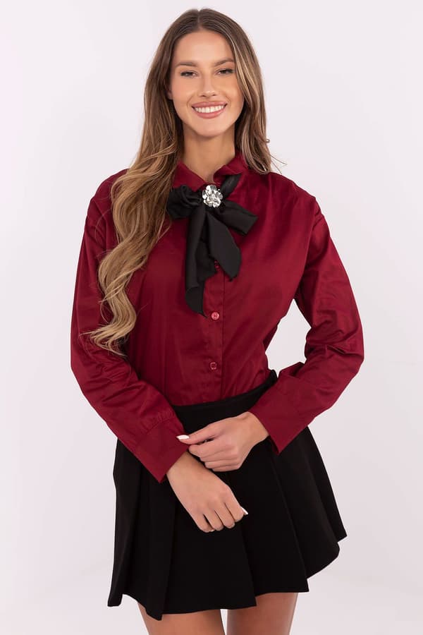 Long sleeve shirt model 204399 Italy Moda red one-size-fits-all