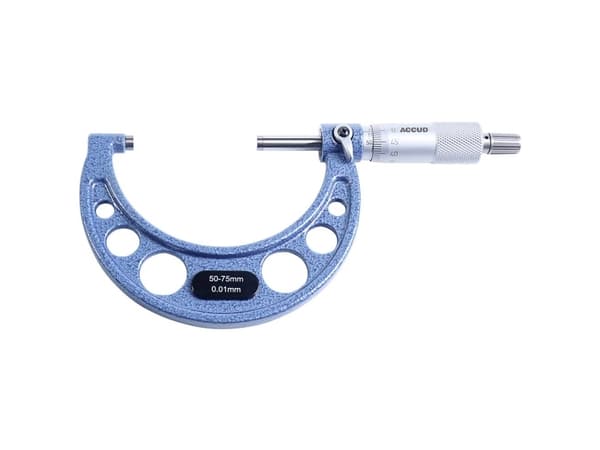 Accud 1599709 Micrometer 75 mm (max) Aflæsning: 0.01 mm DIN 863-1